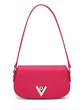 Valentino Orlandi Hot Pink Leather Crossbody with V-Logo